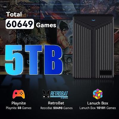  5T Emulator Console HDD with 60649 Video Games, Retro Game  Console Hard Drive with 80+ Emulators, 3 Game System, Plug and Play for PC  with Win 8.1/10/11, USB 3.0 for Fast