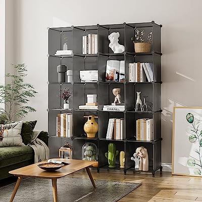 TomCare Cube Storage 6-Cube Closet Organizer Storage Shelves Cubes Organizer  DIY Plastic Closet Cabinet Modular Book Shelf Organizing Storage Shelving  for Bedroom Living Room Office, Black