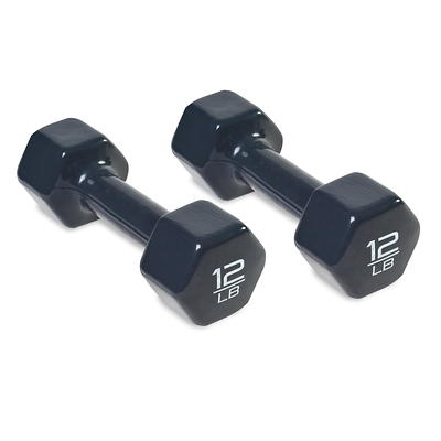 CAP Barbell, 12lb Coated Rubber Hex Dumbbell, Pair 