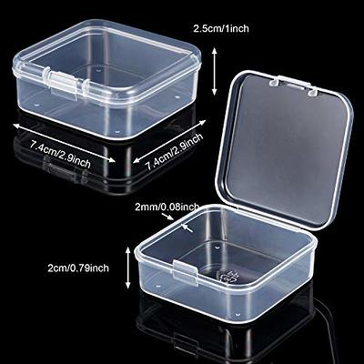 SATINIOR 24 Packs Small Clear Plastic Beads Storage Containers Box with Hinged Lid for Storage of Small Items, Crafts, Jewelry, Hardware, 1.37 x
