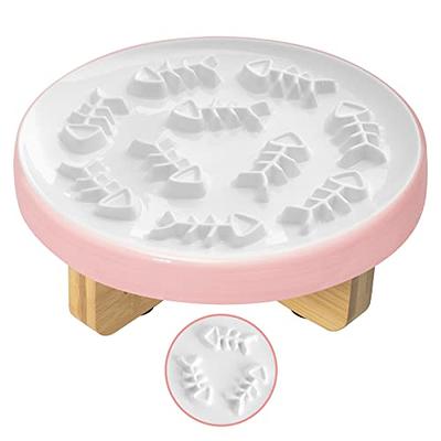 LETAOTAO Slow Feeder Cat Bowl - Cat Puzzle Feeder Ceramic 8.8'' Cat Dish to  Slow Down Eating with Cat Ears Shape Design Prevent Choking Promote  Digestion Cat Bowl (Pink) - Yahoo Shopping