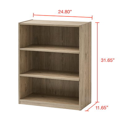 Mainstays 3-Shelf Bookcase with Adjustable Shelves, White