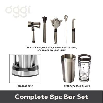3-Piece Personalized Stainless Steel Martini Shaker Double Jigger Strainer  Set