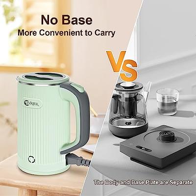 Small Electric Tea Kettle Stainless Steel, 0.8L Portable Mini Hot Water  Boiler Heater, Travel Electric Coffee Kettle with Auto Shut-Off & Boil Dry  Protection 