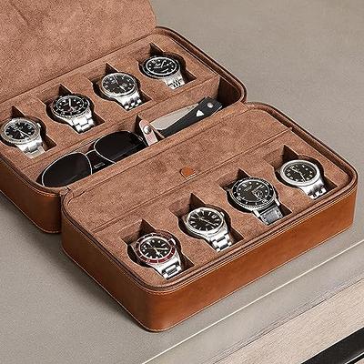 ROTHWELL 8 Watch Travel Case Storage Organizer for 8 Watches