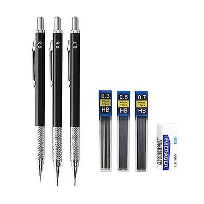 Nicpro 6 PCS Mechanical Pencil 0.5 & 0.7 mm for School, with HB Lead R