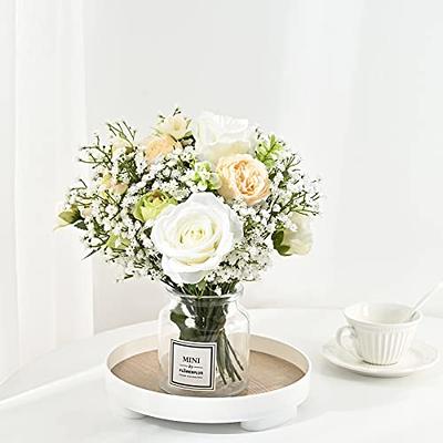 Yastouay Babys Breath Artificial Flowers, 6Pcs Fake White Babys