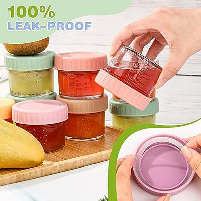 4PACK REUSABLE MINI- CONTAINERS W LID Stackable 4 Oz Baby Food Storage