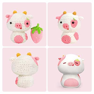 Beginner Starter Amigurumi Crochet Pig Craft Kit for Teens and Adults 