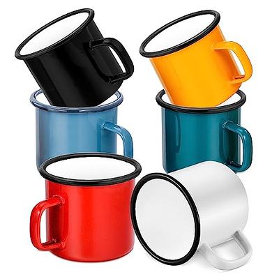 Joyfair 12oz Enamel Camping Mug Set (6 Pcs), Multicolored Portable