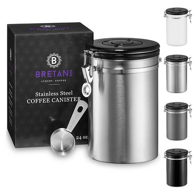 LRYYBTI 38oz Extra Large Coffee Canister, Airtight Stainless Steel Coffee  Bean Storage Container with Scoop and Date Tracker, CO2 Release Valves