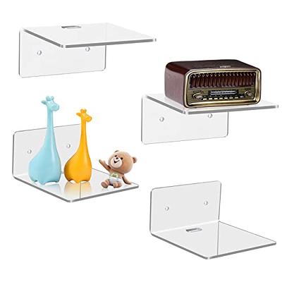 Great Choice Products Small Adhesive Wall Shelves Acrylic Display Shelf Mini Floating Shelves Pop Shelves Hanging Display Shelves for Space Save Ro