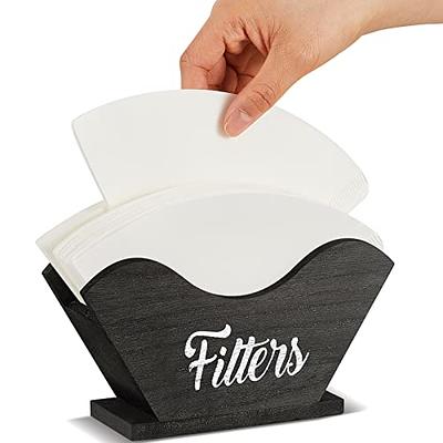 Coffee Filter Holder, Farmhouse White Filter Storage Container