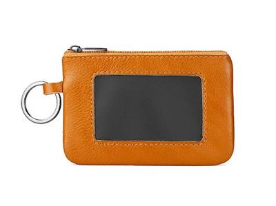 Genuine Leather Zipper Wallet with Coin Pocket