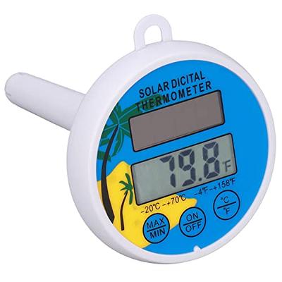 DeeprBlu Solar Digital Pool Thermometer Floating, Pool Digital Thermometer  with Color Changing Light, Easy to Read Large LCD Screen Backlit at Night