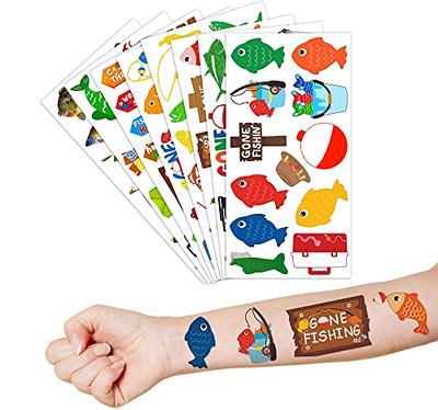 12pcs Gone Fishing Party Gift Treat Bags with Stickers Fishing