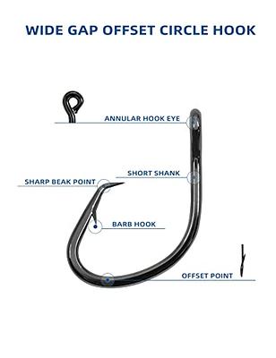 Fishing Circel Hook, offset, High-carbon steel