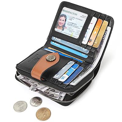 gzcz Chain Wallets for Men with Zipper Genuine Leather Bifold Rfid Blocking  Card Holder Coin Pocket Wallet - Yahoo Shopping
