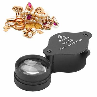 Jewelers Eye Loupe 30X Pocket Jewelry Loupe Jewelers Eye Magnifying Glass  Magnifier for Antiques Jewelry Coins Stamps