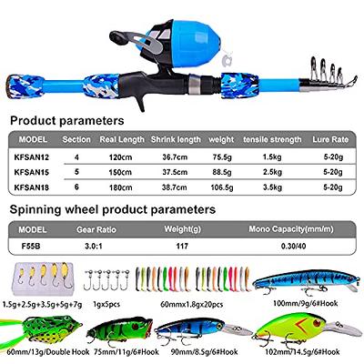 Abirs 7 ft fishing rod with reel full set frog Multicolor, Blue