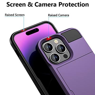 Vofolen Case for iPhone 11 Pro Max Case Wallet Credit Card Holder Slot Sliding Door Hidden Pocket Dual Layer Hybrid Bumper Armor Protective Hard