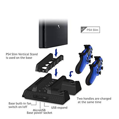  Dobe PS4 Pro Dual Charging Dock Veritcal Stand USB HUB with  Cooling Fan for Sony PlayStation 4 Pro and PS4 Slim System : Video Games