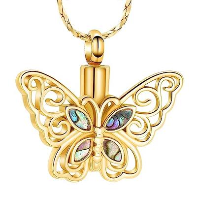 ZEZILE Cremation Jewelry for Human Pet Ashes Butterfly Ashes Urn