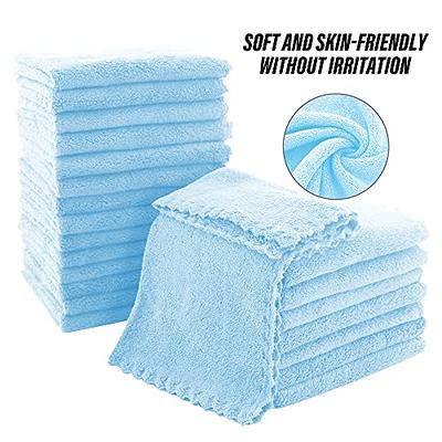 MOONQUEEN Ultra Soft Premium Washcloths Set - 12 x 12 inches - 24 Pack -  Quick Drying - Highly Absorbent Coral Velvet Bathroom Wash Clothes - Use as