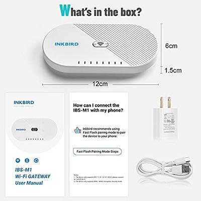 Inkbird IBS-M1 WiFi Gateway Temperature Humidity Sensor,Supports Bluetooth  and Wireless Thermometer Hygrometer Connection with Save and Export  Data,Real Time and Remote Monitoring and Alert. - Yahoo Shopping