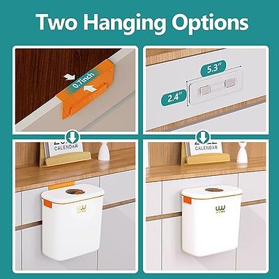 WOA WOA 2.4 Gallon Hanging Trash Can for Kitchen, Small Garbage Bin with  Lid for Bathroom Bedroom, Mountable Cabinet Compost Bin Under Sink, Wall  Mounted Waste Bucket - Green - Yahoo Shopping