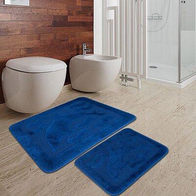 SussexHome Geometric Design 3 Piece Bathroom Rugs Set - Non-Slip