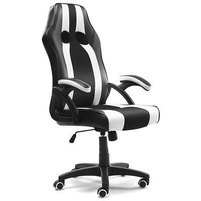 Inbox Zero Adjustable Reclining Faux Leather Swiveling PC & Racing Game Chair with Footrest Inbox Zero Color: Gray