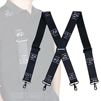 MENDENG Heavy Duty Suspenders For Men Big and Tall Adjustable X Back 2  Braces