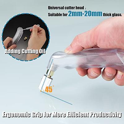 Glass Cutter, 2mm-20mm Premium Glass Cutter Tool, Carbide Oil