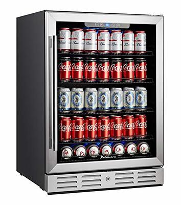 5.1Cu.Ft Soda or Beer Small Wine or Champagne Cooler Low Noise Transparent  Glass Door with a Lock LED Light - 24inch - Yahoo Shopping