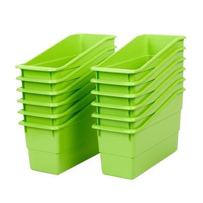 Really Good Stuff 4-Pack Single-Color Picture Book Classroom Library Bins with Dividers