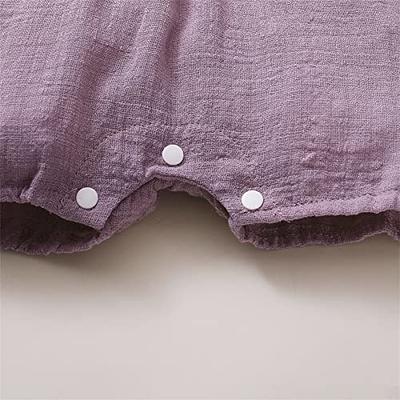 Solid Ruffled Baby Romper - Purple 12-18 M