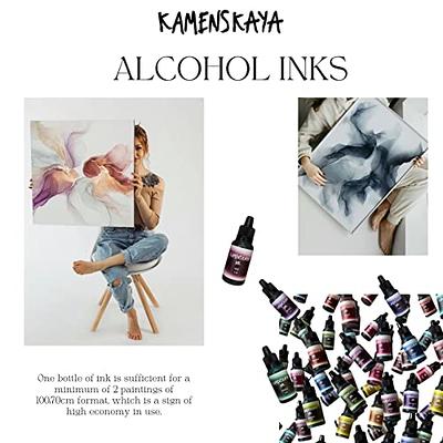 KAMENSKAYA Alcohol Inks, Basic line 'A': Concentrated Alcohol Based dye Inks,  Leaves Alcohol Ink, 0.51 fl oz (15 ml), for Alcohol Ink Painting - Yahoo  Shopping