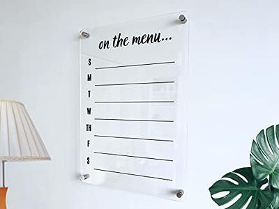 Acrylic Menu Board For Wall