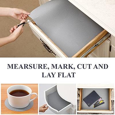 FLPMIX Shelf Liner White - Non-Adhesive Shelf Liners for Kitchen Cabinets,  Waterproof Cabinet Liner, Easy to Cut Drawer Mat for Pantry, Cupboard Liner