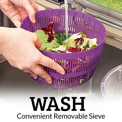 Large Salad Spinner, Hand Cranking Fruits and Vegetables Dryer with Bowl  and Colander Multifunctional Detachable Vegetable Spinner Lettuce Greens