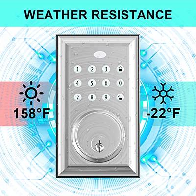 NeuType Keypad Deadbolt Electronic Keyless Double Door Lock Set with  Handle, Door Handle Sets, Auto Lock, 1-Touch Locking, 50 User Codes, Easy  to