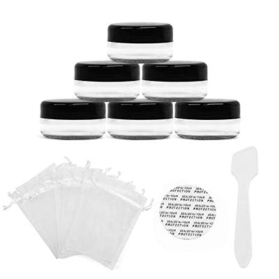 SumDirect 100Pcs 5G/5ML Mini Plastic Cosmetic Containers with Black Lids, Sample  Jars, Makeup Sample Containers for Cream Lotion with a Scoop and 10Pcs  White Organza Bags - Yahoo Shopping