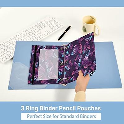  Sooez Pencil Pouch for 3 Ring Binder, 2 Pack Binder