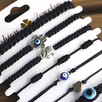 Evil Eye 7 Knot Bracelet Black String Bracelet