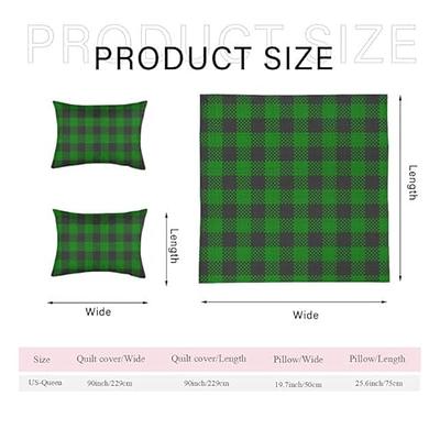 KPSheng Checkered Bedding Set 3 Pieces Plaid Duvet Cover Set