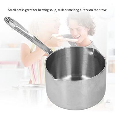  Milk Pot, Small Sauce Pan with Scale Stainless Steel Saucepan  with Dual Pour Spouts for Heating Milk Making Syrups: Home & Kitchen