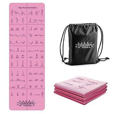 Foldable Yoga Mat Travel, Folding Travel Yoga Mat with Alignment