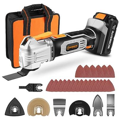 SHALL Oscillating Tool, 4.0A Oscillating Multitool Kit with 5° Oscillation  Angle, Quick Change & Kickback Protection, 6 Variable Speeds, Auxiliary  Handle, 34Pcs Saw Accessories and Carry Bag Included 