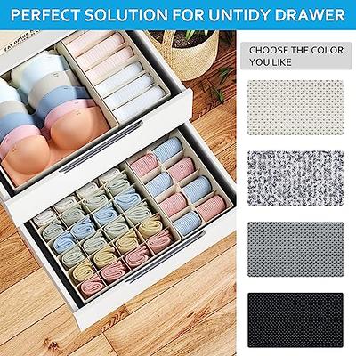 DIMJ Wardrobe Clothes Organizer, 4 Packs Drawer Organizers for Clothing  with 5 Compartments, Fabric Closet Organizer